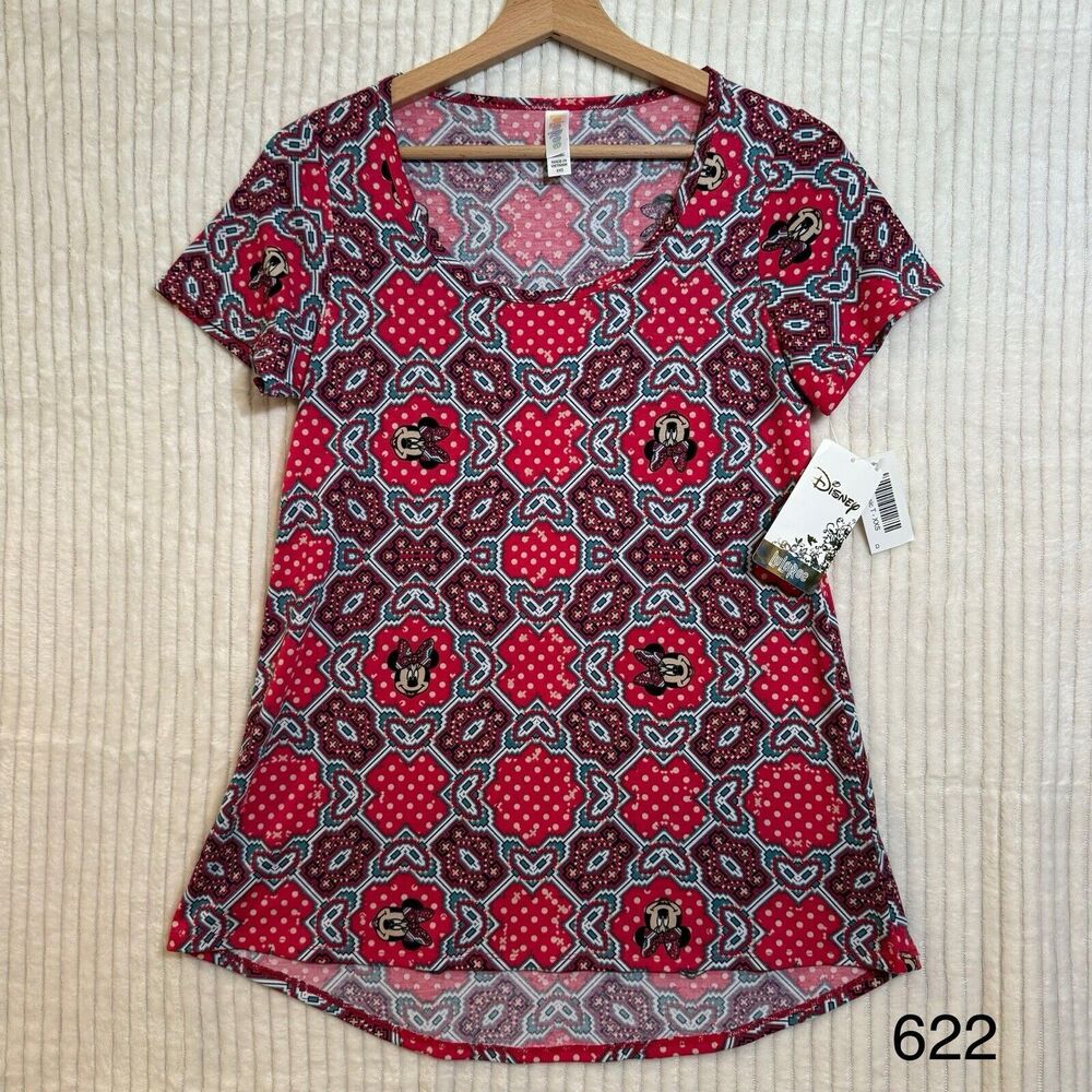NWT Disney Lularoe Minnie Mouse Irma Short Sleeve Top‎ XXS Boho